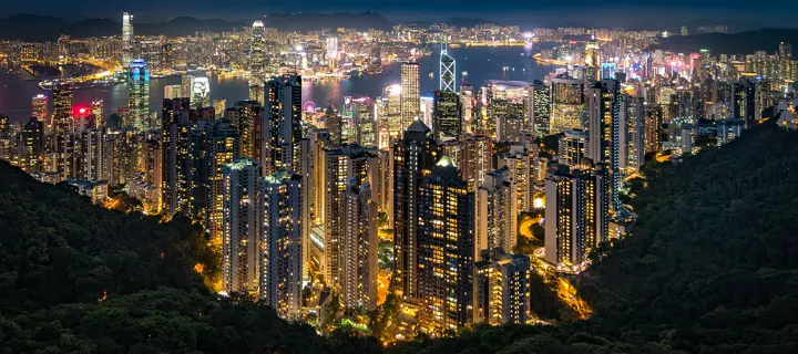 Hong Kong seen from the Peak at dusk